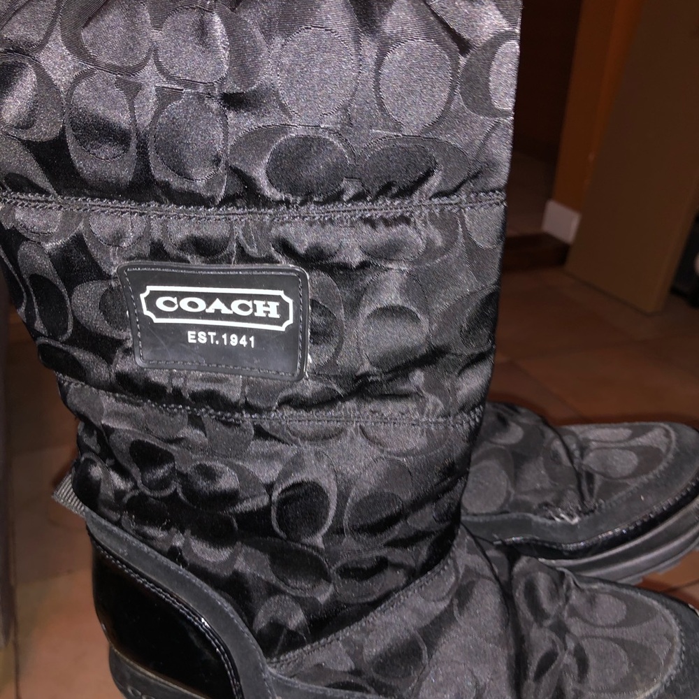 Coach Demure Black Warm &Cozy  Boots Size 9b